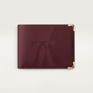 ウォレット マスト  XLロゴ パンチング加工ボルドーカラー カーフスキン、ゴールドフィニッシュ