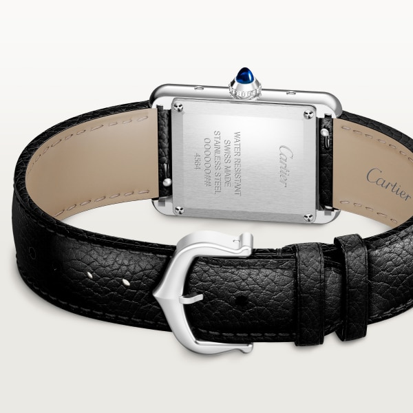 タンク マスト ドゥ カルティエ ウォッチ スモールモデル、光起電発電 ソーラービート™ ムーブメント、ステンレススティール、カーフスキンストラップ