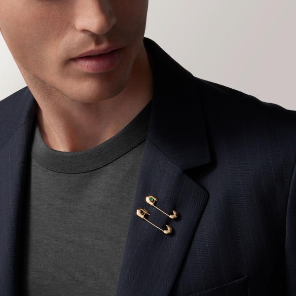 C ドゥ カルティエ ピンブローチ イエローゴールド、オニキス