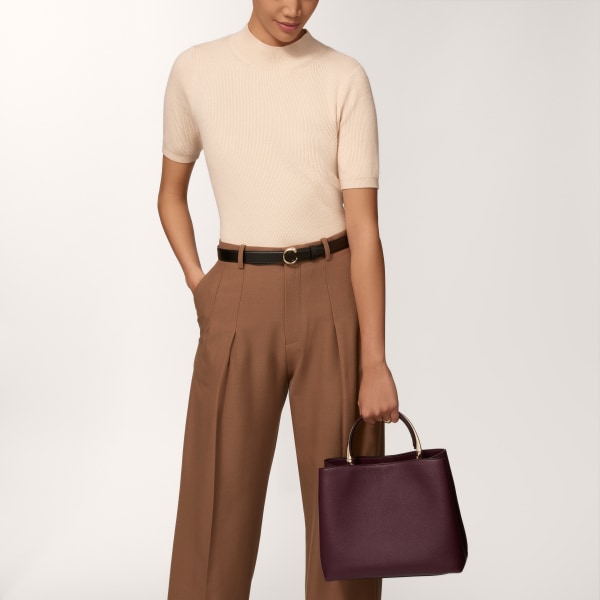 ミディアム バッグ 
パンテール ドゥーブル  プラム グレイン カーフスキン