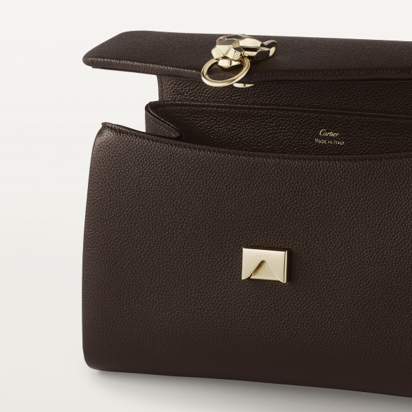 スモール バッグ パンテール グラフィック  トンカブラウン グレイン カーフスキン、ゴールドフィニッシュ