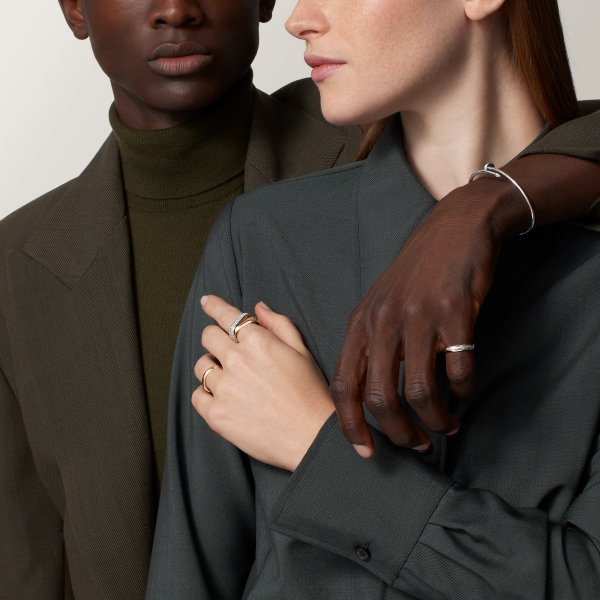 ジュスト アン クル ブレスレット、スモールモデル、ダイヤモンド ホワイトゴールド