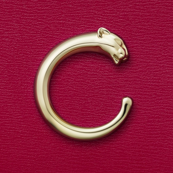 パンテール ドゥ カルティエ ジップ付カードホルダー チェリーレッド カーフスキン、ゴールドフィニッシュ