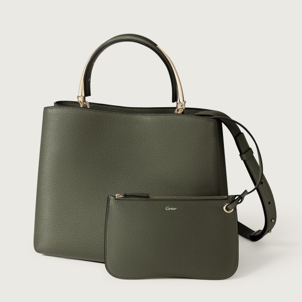 バッグ パンテール  グリーンティー グレインド カーフスキン、ゴールドフィニッシュ 