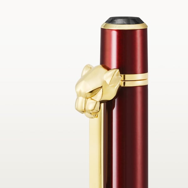 パンテール ドゥ カルティエ ボールペン SM、バーガンディカラーラッカー、ゴールドフィニッシュ