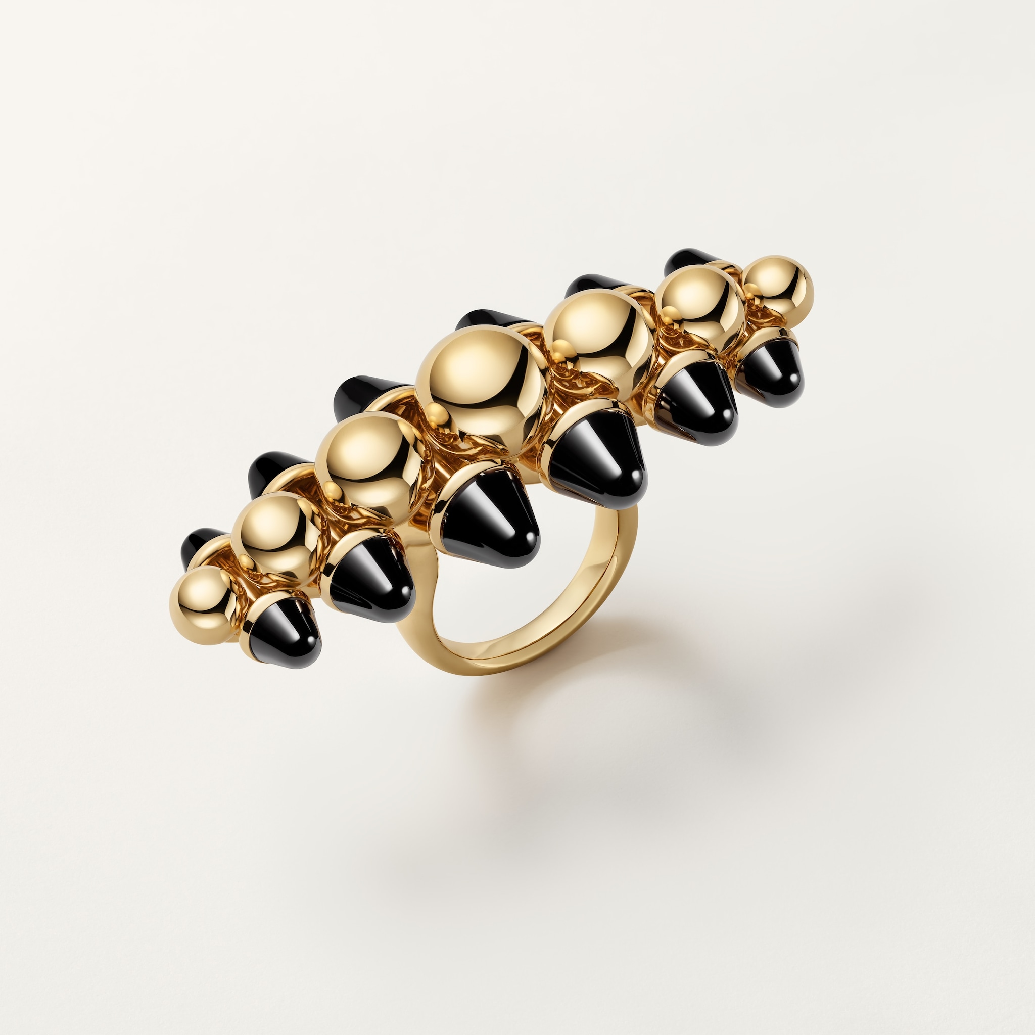 クラッシュ ドゥ カルティエ リング、XLモデル、オニキスイエローゴールド、オニキス