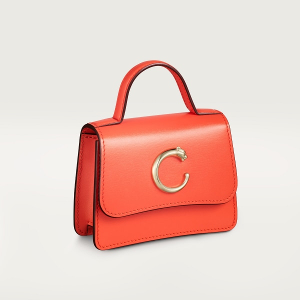 マイクロモデル チェーンバッグ、パンテール ドゥ カルティエ タンジェリン カーフスキン、ゴールドフィニッシュ