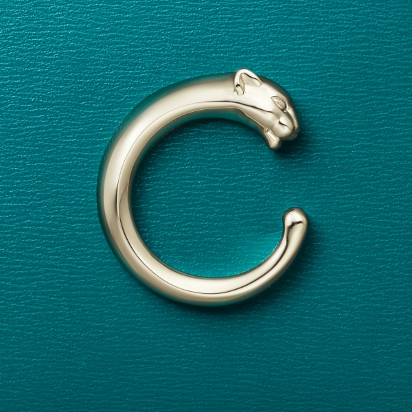 パンテール ドゥ カルティエ シンプル カードホルダー ペトロールブルー カーフスキン、ゴールドフィニッシュ