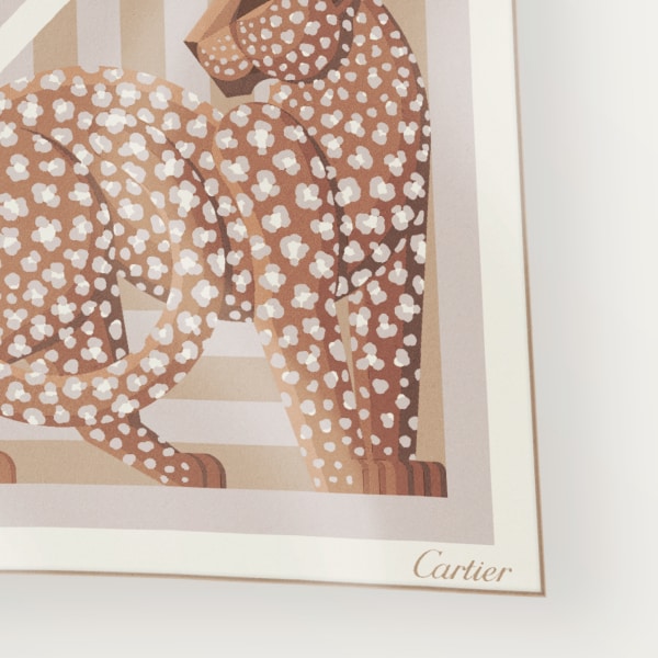 パンテール イリュージョン スクエア スカーフ 90 コードベージュ シルクツイル