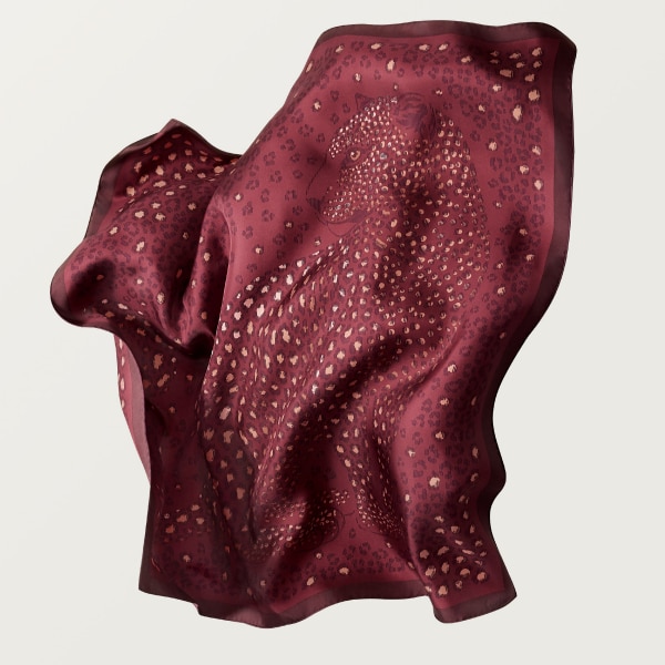 パンテール ドット スクエア スカーフ 90 グレープ シルクツイル