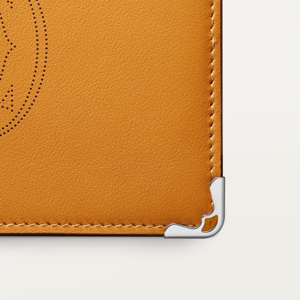 マスト ドゥ カルティエ 2つ折りウォレット クミンカラー カーフスキン、パラジウム フィニッシュ