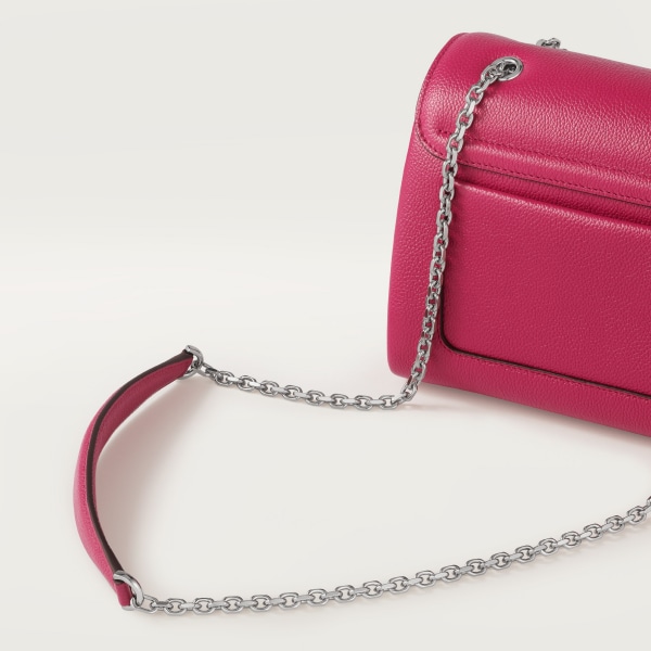 スモール バッグ パンテール グラフィック  ラズベリー カーフスキン、パラジウムフィニッシュ