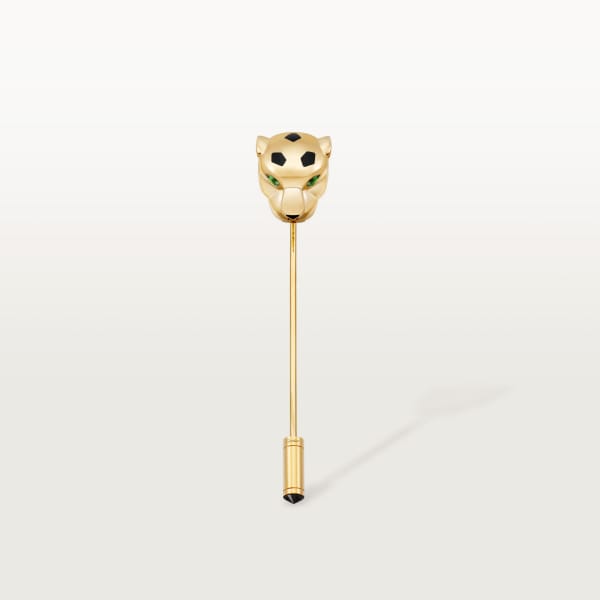 パンテール ドゥ カルティエ タイピン イエローゴールド、ツァヴォライト、ブラックラッカー