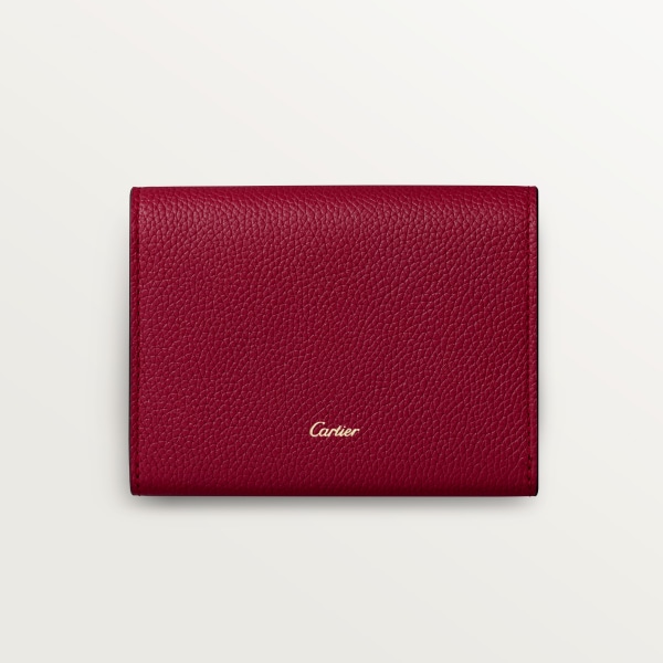 ウォレット パンテール グラフィック  ボルドーカラー カーフスキン、ゴールドフィニッシュ