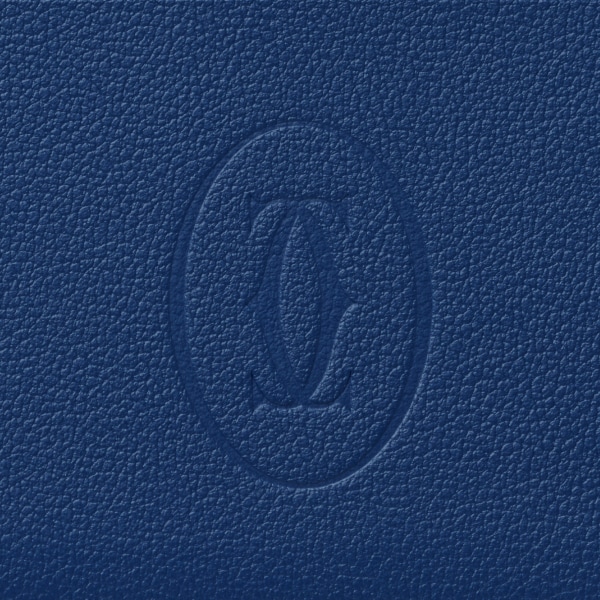 カード ホルダー マスト  ディープブルー カーフスキン、ゴールドフィニッシュ