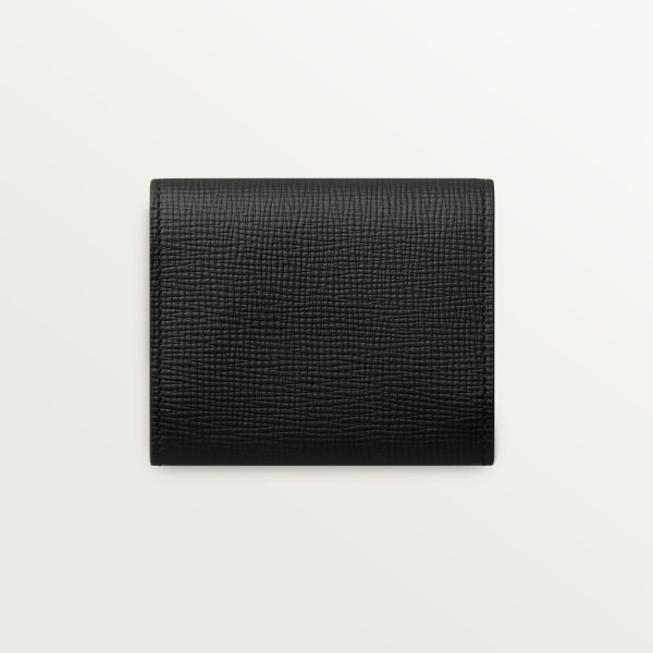 コインケース ロザンジュ  グレインド ブラック カーフスキン、パラジウムフィニッシュ