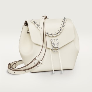 バックパック パンテール グラフィック  ソルトホワイト グレインド カーフスキン、パラジウムフィニッシュ