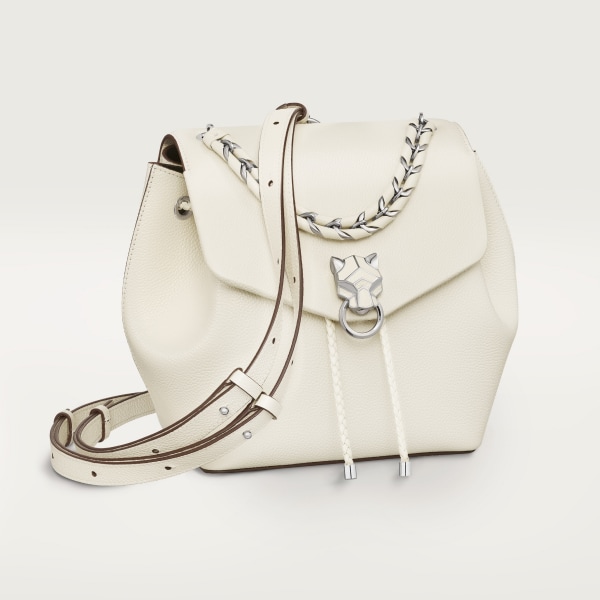 バックパック パンテール グラフィック  ソルトホワイト グレインド カーフスキン、パラジウムフィニッシュ