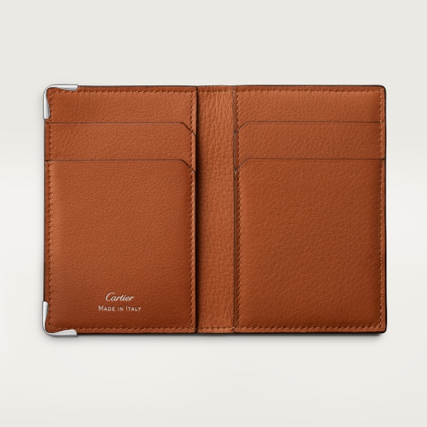 マスト ドゥ カルティエ 4カードホルダー  XLロゴ、クバーノ スムース＆グレインド カーフスキン、パラジウムフィニッシュ