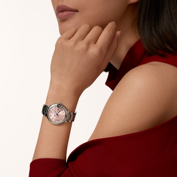 バロン ブルー ドゥ カルティエ ウォッチ 33mm、自動巻きメカニカルムーブメント、スティール