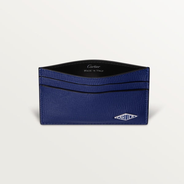 カード ホルダー ロザンジュ  グレインド インクブルー カーフスキン、インクブルー エナメル、パラジウムフィニッシュ

