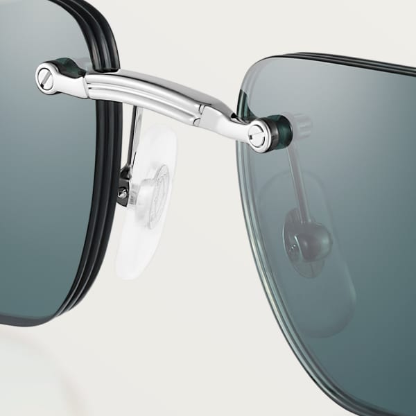 プルミエール ドゥ カルティエ サングラス スムース プラチナフィニッシュ メタル、グリーンレンズ 