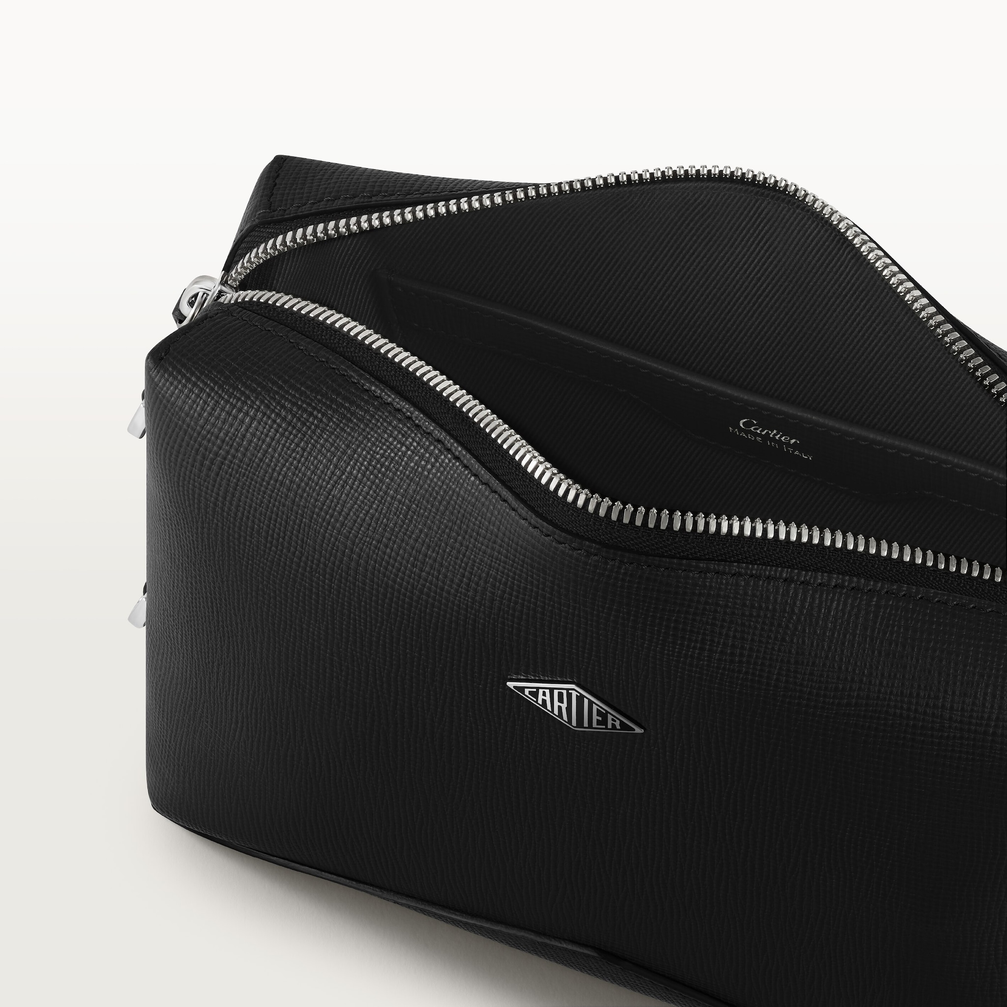 バッグ ロザンジュ ブラック グレインド カーフスキン、パラジウムフィニッシュ＆エナメル