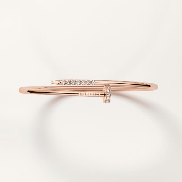 ジュスト アン クル ブレスレット、スモールモデル、リバースセッティング ダイヤモンド ピンクゴールド、ダイヤモンド