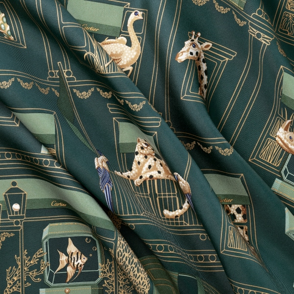 プレシャス アドレス スクエア スカーフ 90 グリーンティー シルクツイル