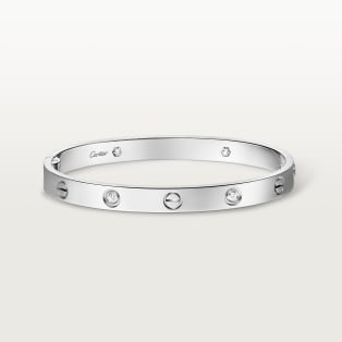 <span class='lovefont'>A </span> ブレスレット、クラシックモデル、ダイヤモンド4石、ビス クロージャー1つ ホワイトゴールド、ダイヤモンド