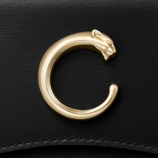 【日本限定】 ビジネスカードホルダー パンテール C  ブラック カーフスキン、ゴールドフィニッシュ