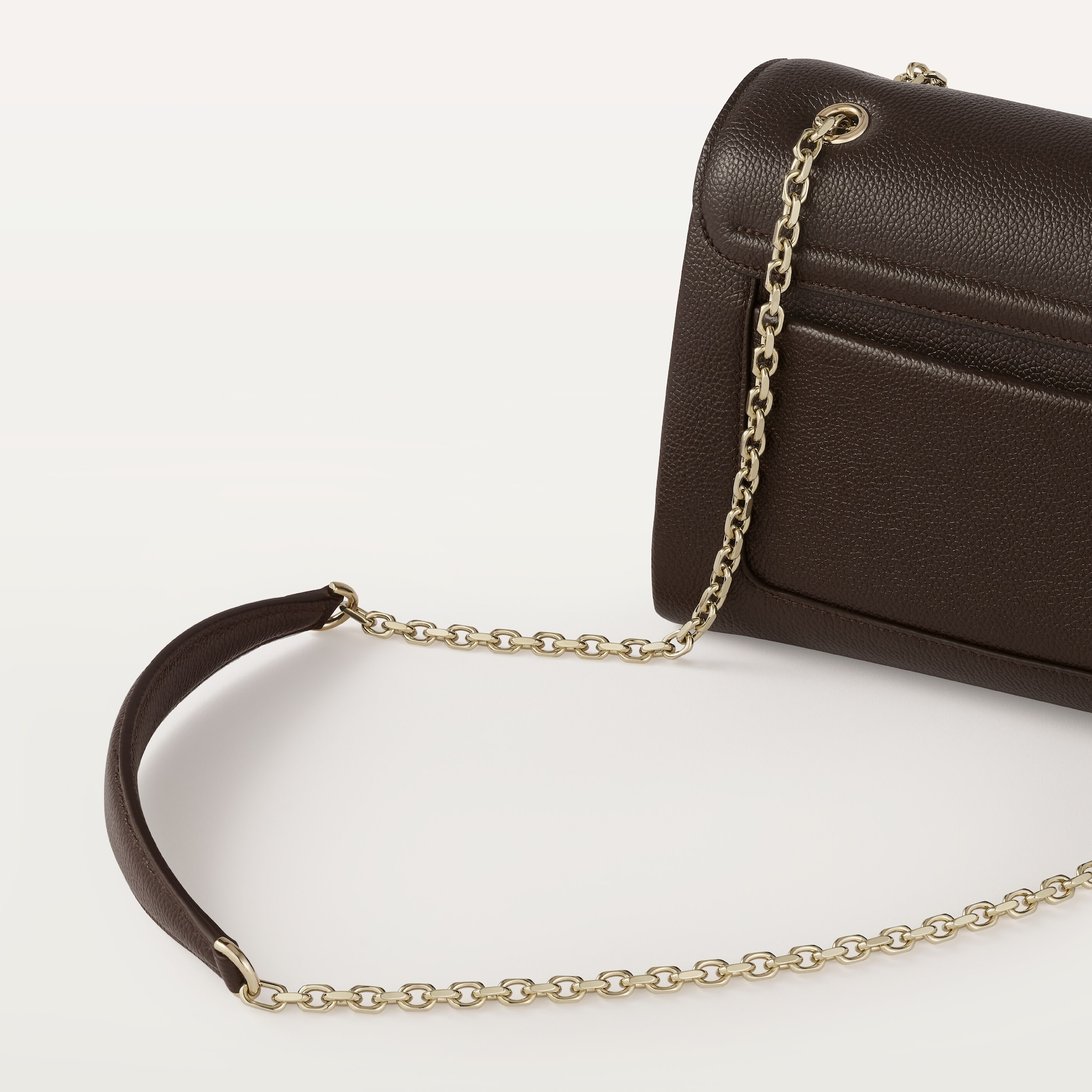 スモール バッグ パンテール グラフィック トンカブラウン グレイン カーフスキン、ゴールドフィニッシュ