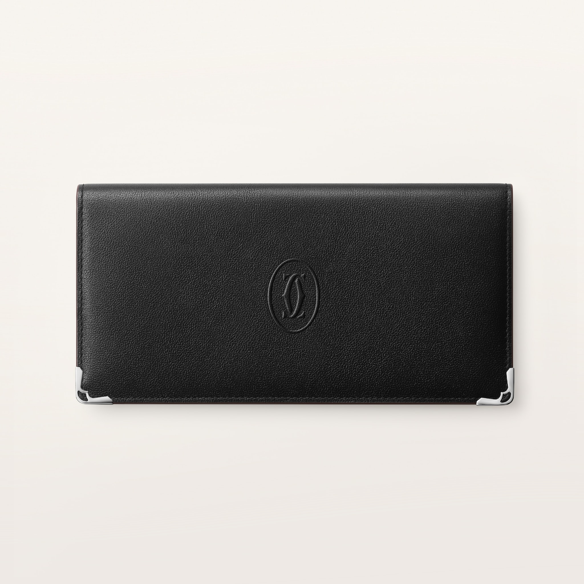 マスト ウォレットブラック カーフスキン、パラジウムフィニッシュ