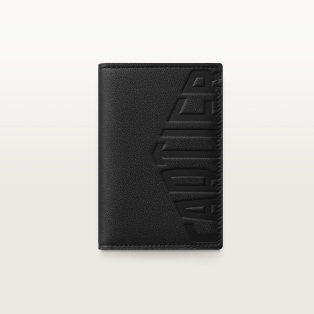 ロザンジュ カードホルダー  エンボス加工 ブラック スムースカーフレザー