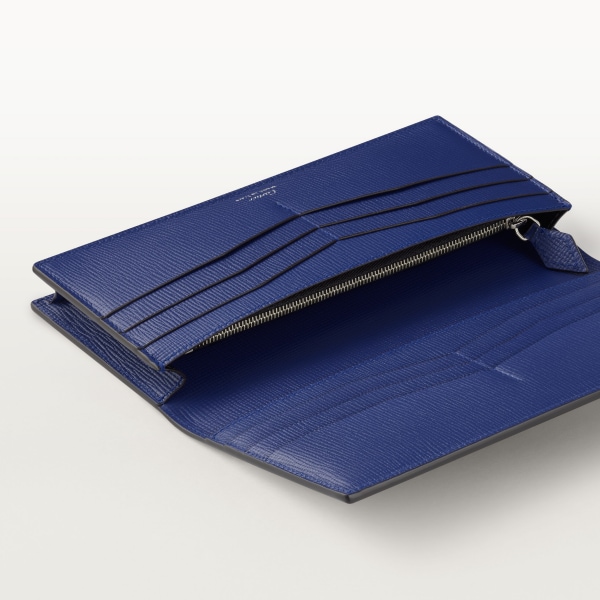 ウォレット ロザンジュ  インクカラー グレイン カーフスキン、パラジウムフィニッシュ、インクカラー エナメル