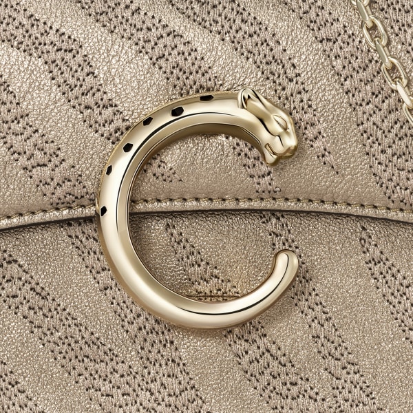 バッグ パンテール  パンテール エンブロイダリー、メタリック ゴールド ラムスキン、ゴールドフィニッシュ