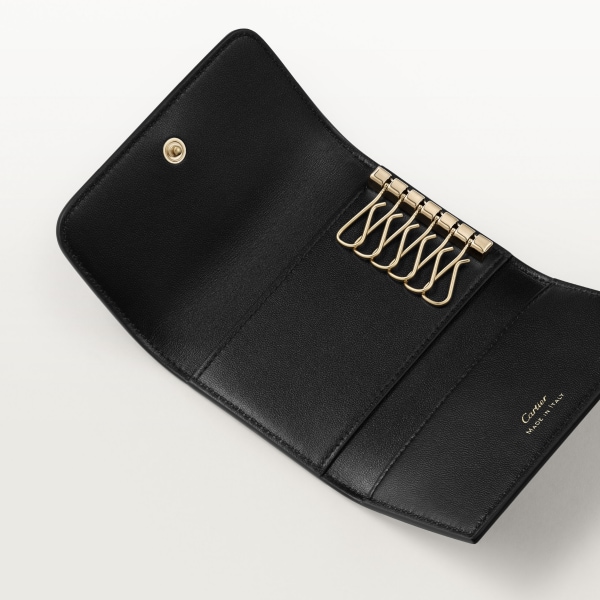 【日本限定】 キーケース C ドゥ カルティエ  チェリーレッド テクスチャー カーフスキン、ゴールドフィニッシュ