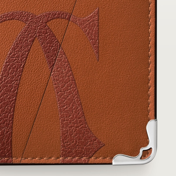 マスト ドゥ カルティエ 4カードホルダー  XLロゴ、クバーノ スムース＆グレインド カーフスキン、パラジウムフィニッシュ