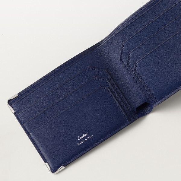 ウォレット マスト  ディープブルー＆クラウドグレー スムースカーフスキン、パラジウムフィニッシュ