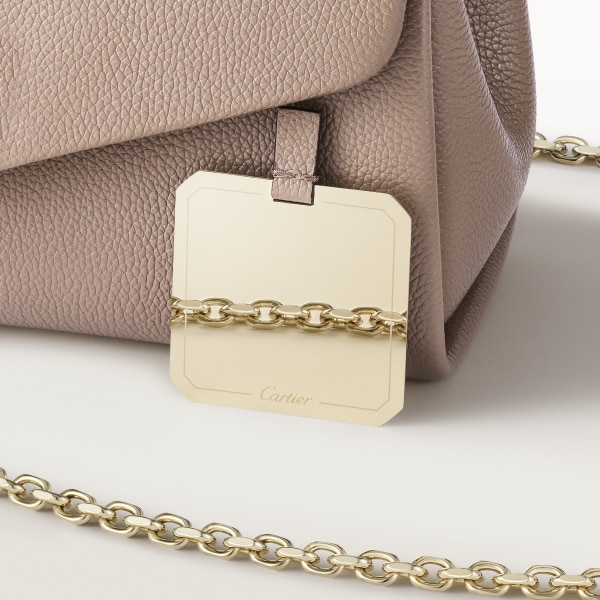 スモール バッグ パンテール グラフィック  クレイカラー グレインド カーフスキン、ゴールドフィニッシュ