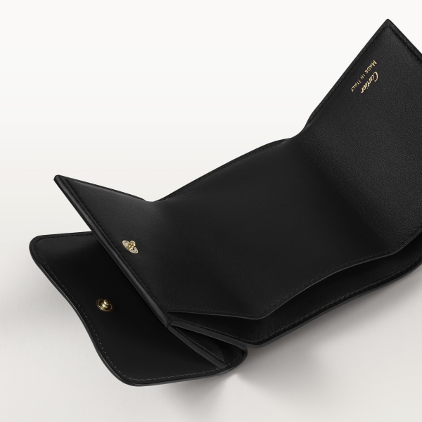 ウォレット パンテール C  ブラック カーフスキン、ゴールドフィニッシュ