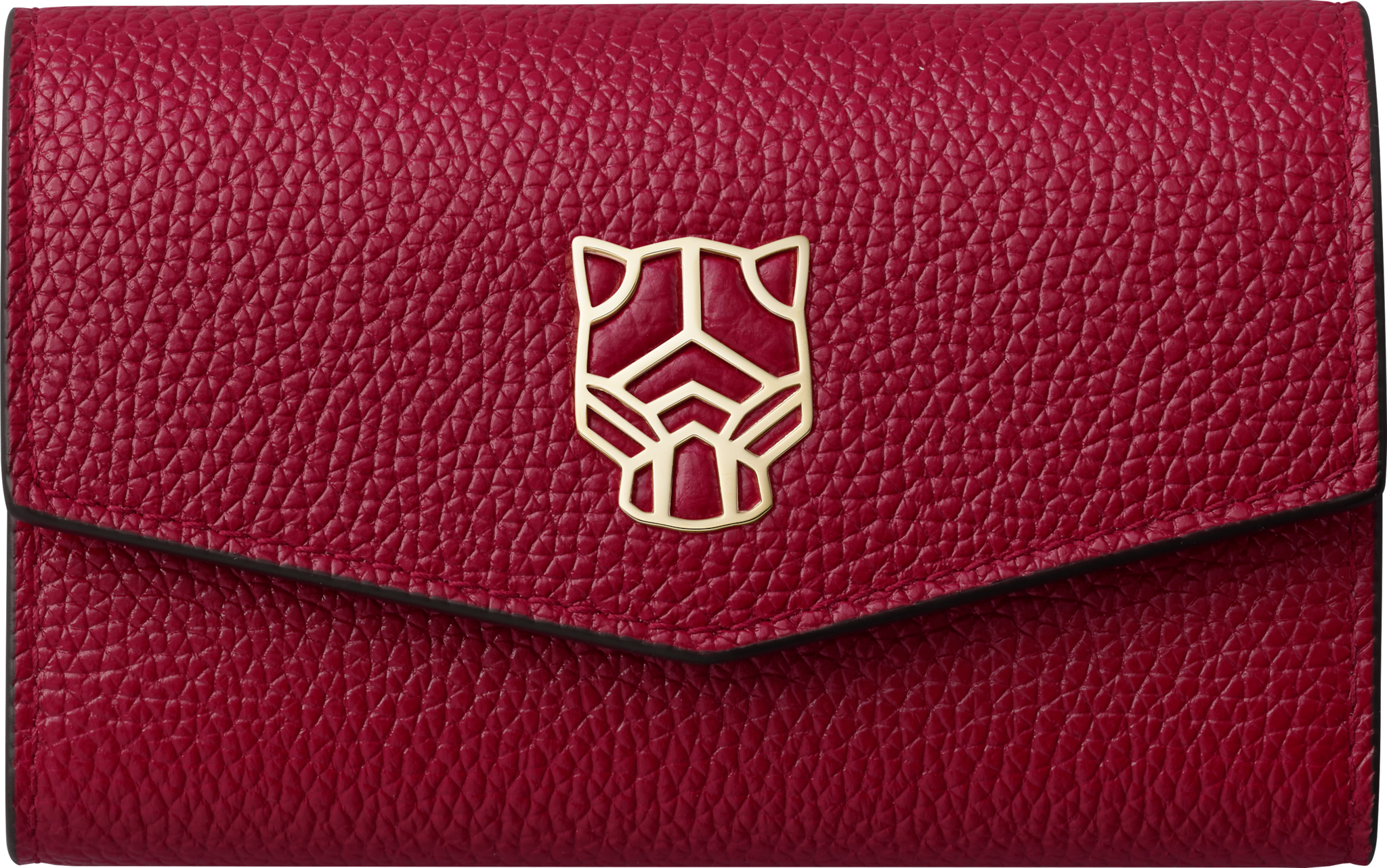 キーケース パンテール グラフィック ボルドーカラー カーフスキン、ゴールドフィニッシュ