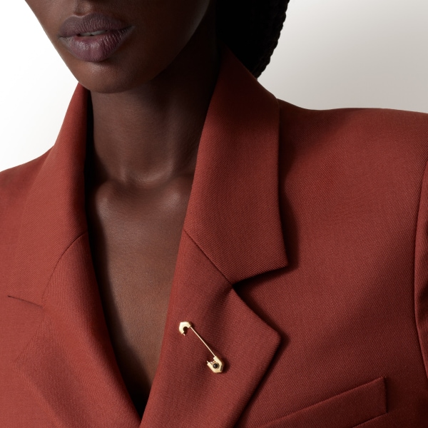 C ドゥ カルティエ ピンブローチ イエローゴールド、オニキス