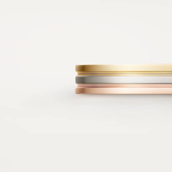 ヴァンドーム ルイ カルティエ ウェディングリング、幅2.5mm ホワイトゴールド、ピンクゴールド、イエローゴールド