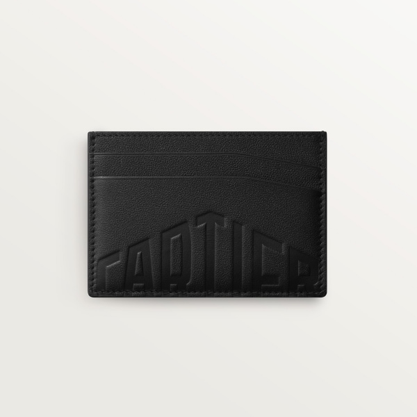 ロザンジュ カードホルダー  エンボス加工 ブラック スムースカーフレザー