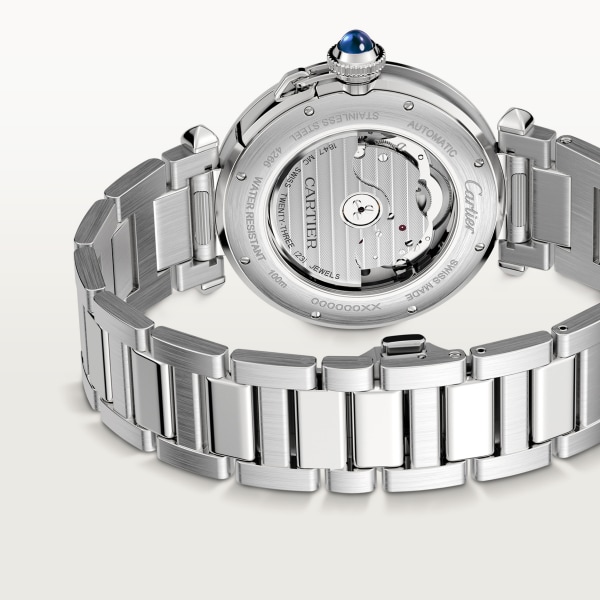 パシャ ドゥ カルティエ ウォッチ 41mm、自動巻きムーブメント、スティール、レザー＆スティール製インターチェンジャブルストラップ