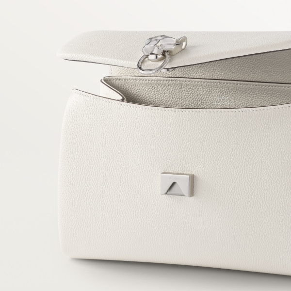 スモール バッグ パンテール グラフィック  ソルトホワイト グレインド カーフスキン、ゴールドフィニッシュ