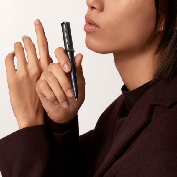 サントス デュモン ペン メタル＆ブラックADLC加工、パラジウムフィニッシュ