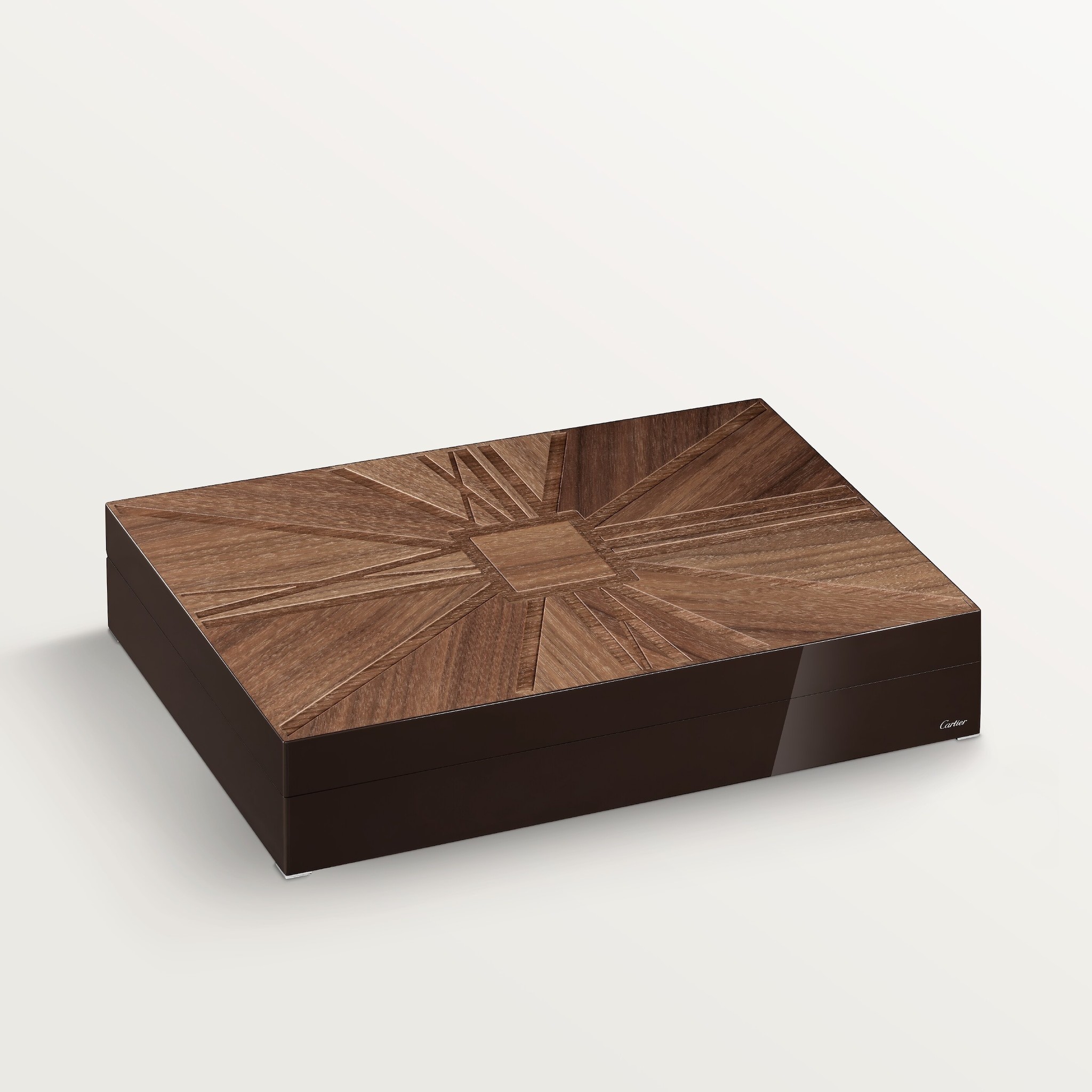 サントス ドゥ カルティエ ポーカー セットウォルナット マルケトリ、ラッカーウッド、パラジウムフィニッシュ