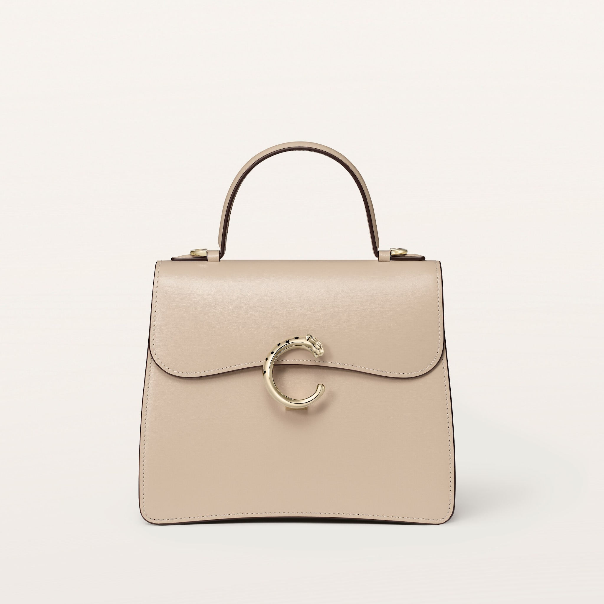 スモール バッグ パンテール C コードベージュ カーフスキン、ゴールドフィニッシュ